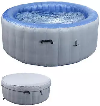 MCW MCW-N97 Ersatz-Whirlpool aufblasbar PVC laminiert rund &Oslash;180cm grau-blau (98786)