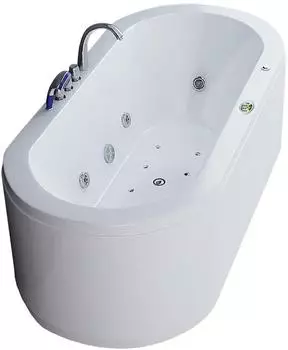 Jet-Line Villa Sofia Whirlpool-Badewanne oval, LED, Heizung, Ozon, wei&szlig; (4108)