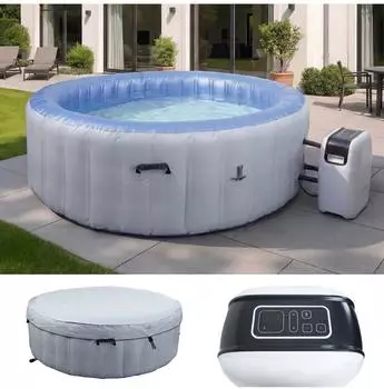 MCW MCW-N97 Whirlpool aufblasbar &Oslash;180cm 4 Personen grau-blau (98782)