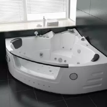 PureHaven Whirlpool 140x140cm Wasserfall, Lichttherapie, Bluetooth-Soundsystem