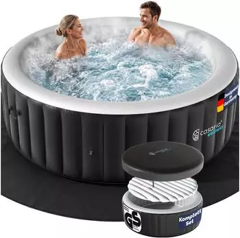 Casaria Aufblasbarer Whirlpool rund, 6 Personen, 140 D&uuml;sen, winterfest (997807)