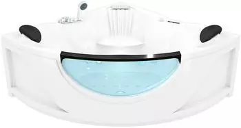 AcquaVapore W25H-TH-SC Whirlpool Eckwanne 150x150cm mit Heizung, weiß (W25H-TH-SC)