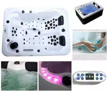Home Deluxe Outdoor-Whirlpool Beach inkl. Treppe und Thermoabdeckung