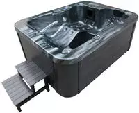Home Deluxe - Outdoor Whirlpool Black Marble - Mit Treppe Und Thermoabdeckung