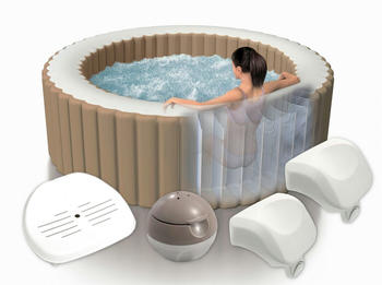 Intex Pools Bubble Massage Therapy Ø196cm mit Kalkschutz + Sitz + Kopfstützen + Dosierspender