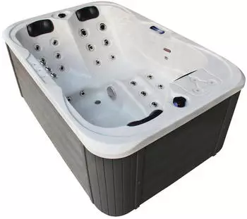 Tronitechnik Tino Spa 195x127x75cm weiß/silber Marmoriert (TT-3925)
