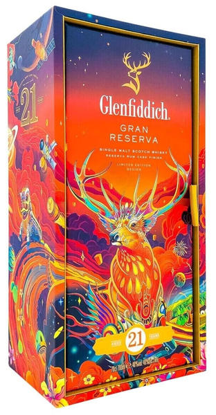 Glenfiddich 21 Years Chinese New year Edition Lunar Rlon Wang Rum Cask Finish 0,7l 40% +Box