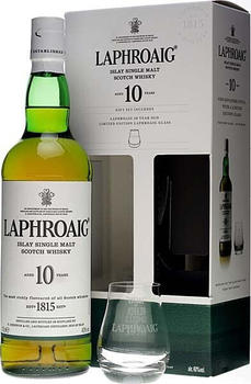 Laphroaig 10 Jahre 40% 0,7l Geschenkset mit 2 Nosing Gläsern