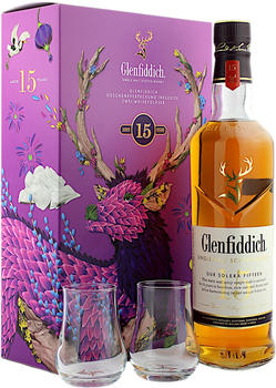 Glenfiddich 15 Jahre 40% Geschenkset mit 2 Gläsern