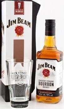 Jim Beam Kentucky Straight Bourbon 40% Geschenkverpackung mit Glas
