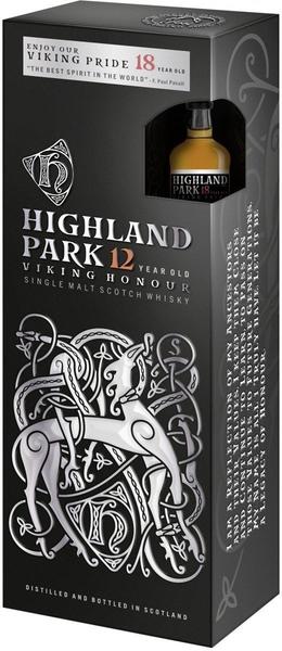 Highland Park 12 Jahre Viking Honour 0,7l 40% Geschenkset mit Miniatur