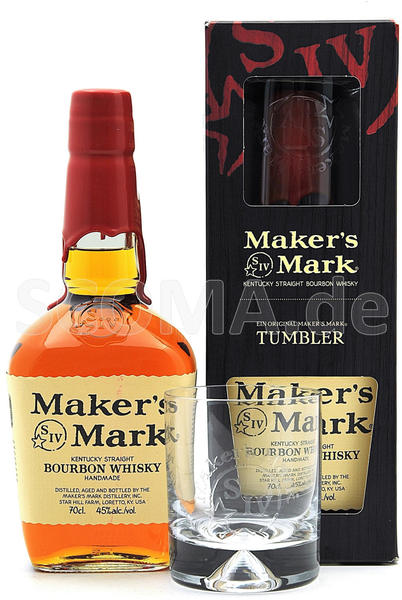 Maker's Mark Red Seal Kentucky Straight Bourbon 45% 0,7l mit Tumbler