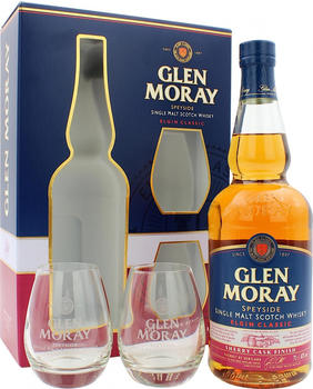 Glen Moray Classic Sherry Cask Finish 0,7l 40% Geschenkset mit Gläsern