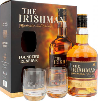 The Irishman Founder's Reserve Small Batch Irish Whisky 40% 0,7l - Geschenkset mit 2 Gl&auml;sern