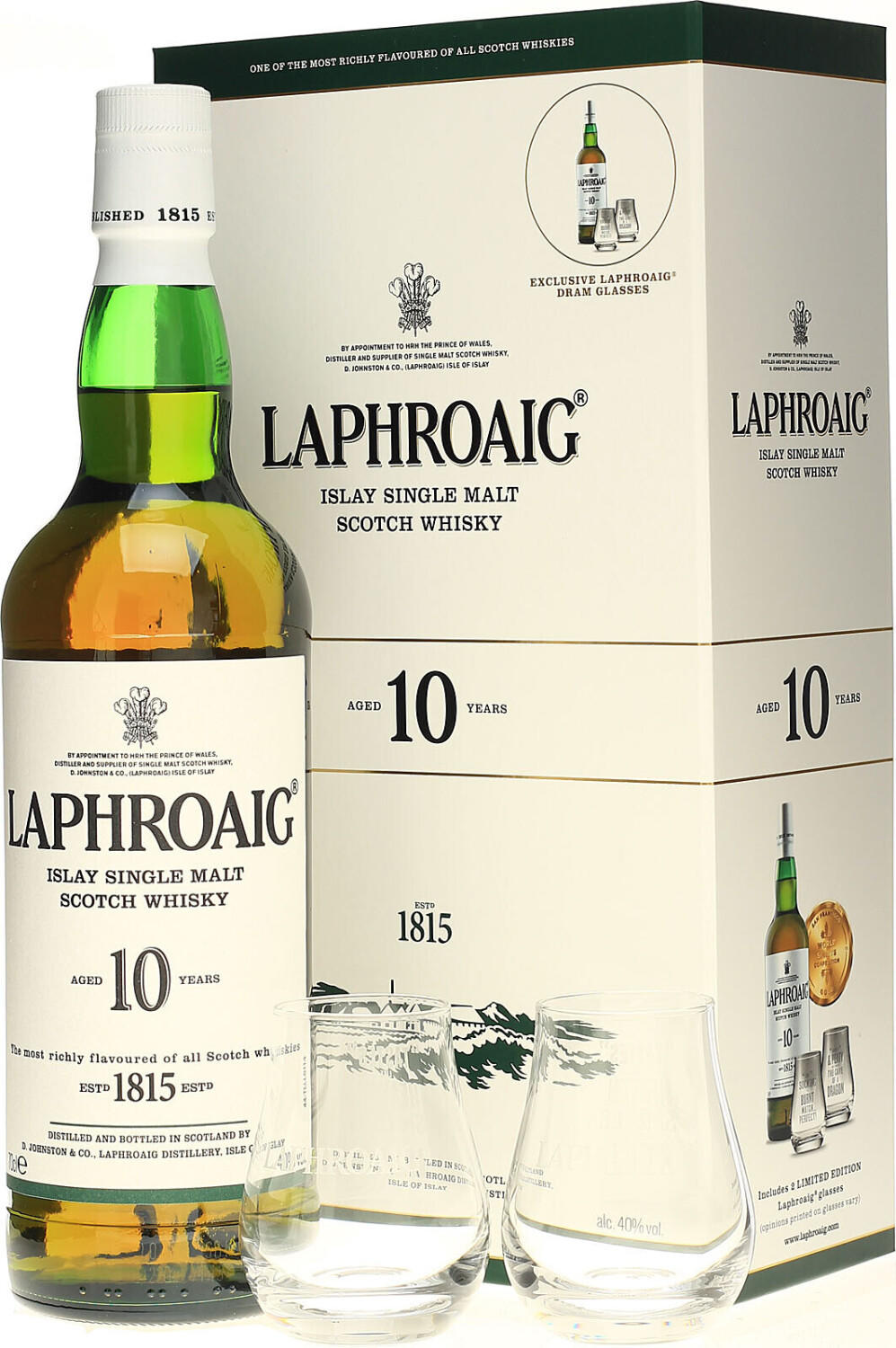 40% 0,7l Geschenkset 2 Erfahrungen 10 mit Laphroaig Whisky Jahre Tumblern