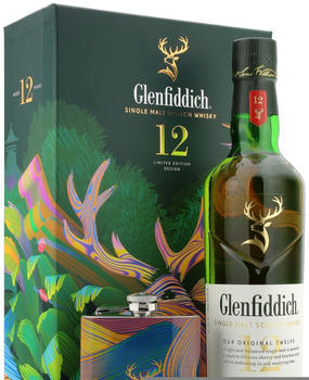 Glenfiddich 12 Jahre Geschenkset mit Hip Flask 0,7l 40%