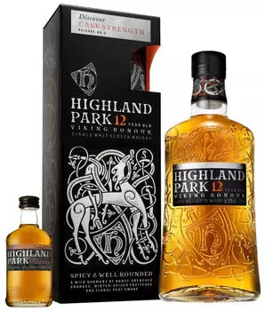 Highland Park 12 Jahre Viking Honour 0,7l 40% + Cask Strength Batch 3 0,05l 64,1%