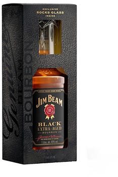 Jim Beam Black Extra Aged Bourbon 1l 43% + glas
