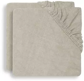 Jollein Wickelauflagenbezug Baumwollfrottee nougat, 2er-Pack 50x70cm (2550-503-00093)