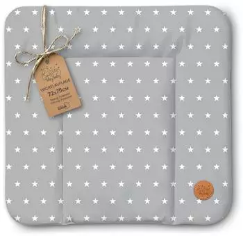 Totsy Baby Wickelauflage wasserdicht, abwaschbar, Sterne grau, 75x72cm
