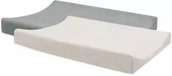 Jollein Wickelauflagenbezug Frottee Sea Green/Ivory 50x70cm, 2er Pack (2550-503-68116)
