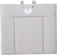 roba Wickelauflage "Style, Soft, silbergrau" mit aufgesticktem Gesicht