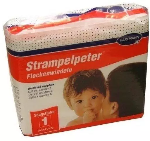 Hartmann Strampelpeter Flockenwindeln Saugstärke 1 (56 Stück)