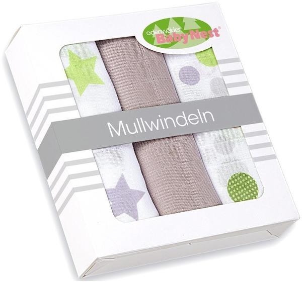 Odenwälder BabyNest Mullwindeln Classic (80 x 80cm) 3er Set taupe