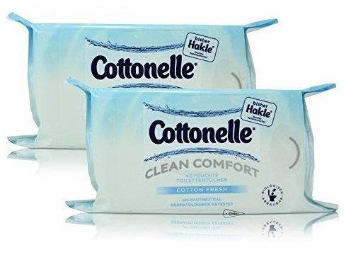 Cottonelle Feuchte Toilettentücher Clean Comfort Cotton Fresh 2 x 42 Stück