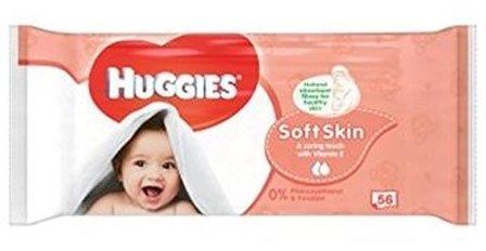 Huggies Baby-Feuchttücher Weiche Haut Singles 56 - Packung mit 2