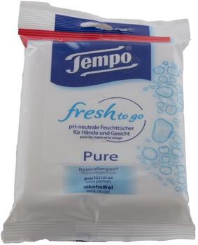 Tempo fresh to go Pure 10 pH-neutrale Feuchttücher für Hände und Gesicht (1er Pack)
