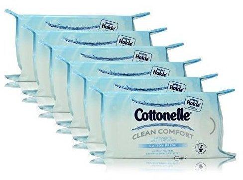 Cottonelle 6x Hakle Cottonelle feuchte Toilettentücher Cotton Fresh 42 Tücher, Nachfüller