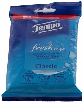 Tempo fresh to go Classic 10 erfrischende Feuchttücher für Hände und Gesicht (1er Pack)