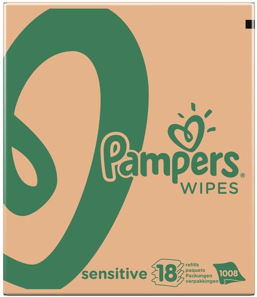Pampers Sensitive Feuchttücher 18 x Vorteilspack 1008 Stück Klebeverschluss