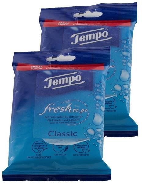 Tempo fresh to go Classic 10 erfrischende Feuchttücher (2er Pack)