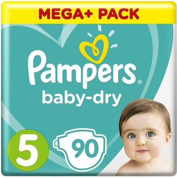 Pampers Baby Dry Windeln Gr.5, 11-25 kg Mega Plus Pack 90 St.