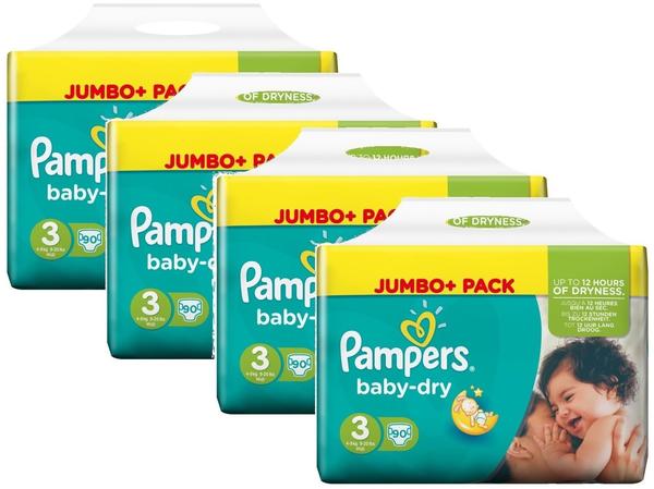 Pampers Baby-Dry 4-9 kg 4 x 90 Stück