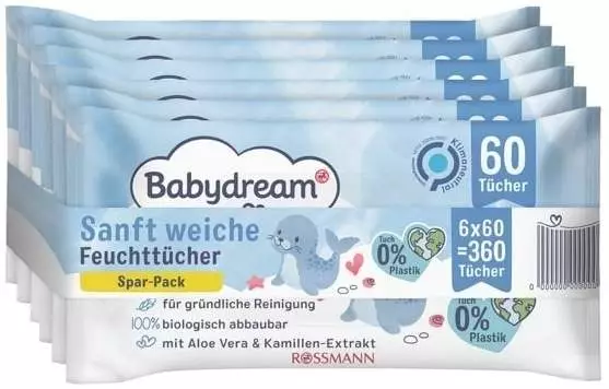 Babydream Sanft weiche Feuchttücher Spar-Pack