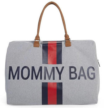 Childhome Mommy Bag Big Canvas Grey Stripes Red/Blue