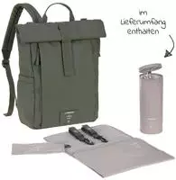 L&Auml;SSIG Wickelrucksack "Green Label, Rolltop Up, olive" vegan; zum Teil aus