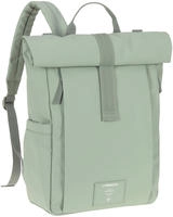 L&Auml;SSIG Wickelrucksack "Green Label, Rolltop Up, silver green" vegan; zum Teil aus