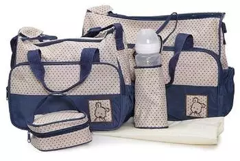 Moni Wickeltasche Stella mit Wickelunterlage und Isoliertasche, blau (104375)