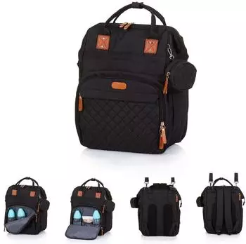 Chipolino Wickelrucksack mit Wickelunterlage, schwarz (CHRAB0241OB)