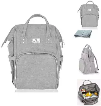 Lorelli Tina Wickeltasche Rucksack mit Wickelunterlage, grau (10040260001)
