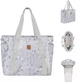 KIKKABOO Firenze Wickeltasche mit Rei&szlig;verschluss, grau (31108020100)