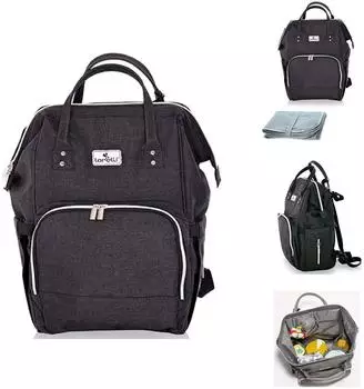 Lorelli Tina Wickeltasche Rucksack mit Wickelunterlage, schwarz (10040260002)
