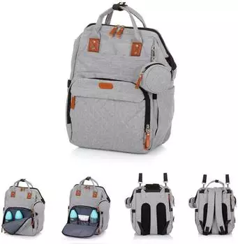Chipolino Wickeltaschen-Rucksack mit Wickelunterlage, hellgrau (CHRAB0243AS)