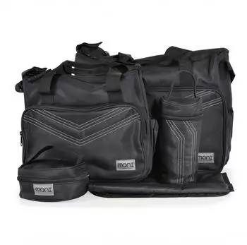 Moni Wickeltasche Stella mit Wickelunterlage und Isoliertasche, schwarz (110768)