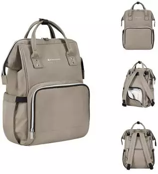 KIKKABOO Siena Wickeltasche Rucksack mit Wickelunterlage, hellbraun