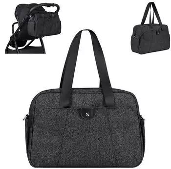 KIKKABOO Chelsea Wickeltasche mit Wickelunterlage, Thermofach, schwarz
